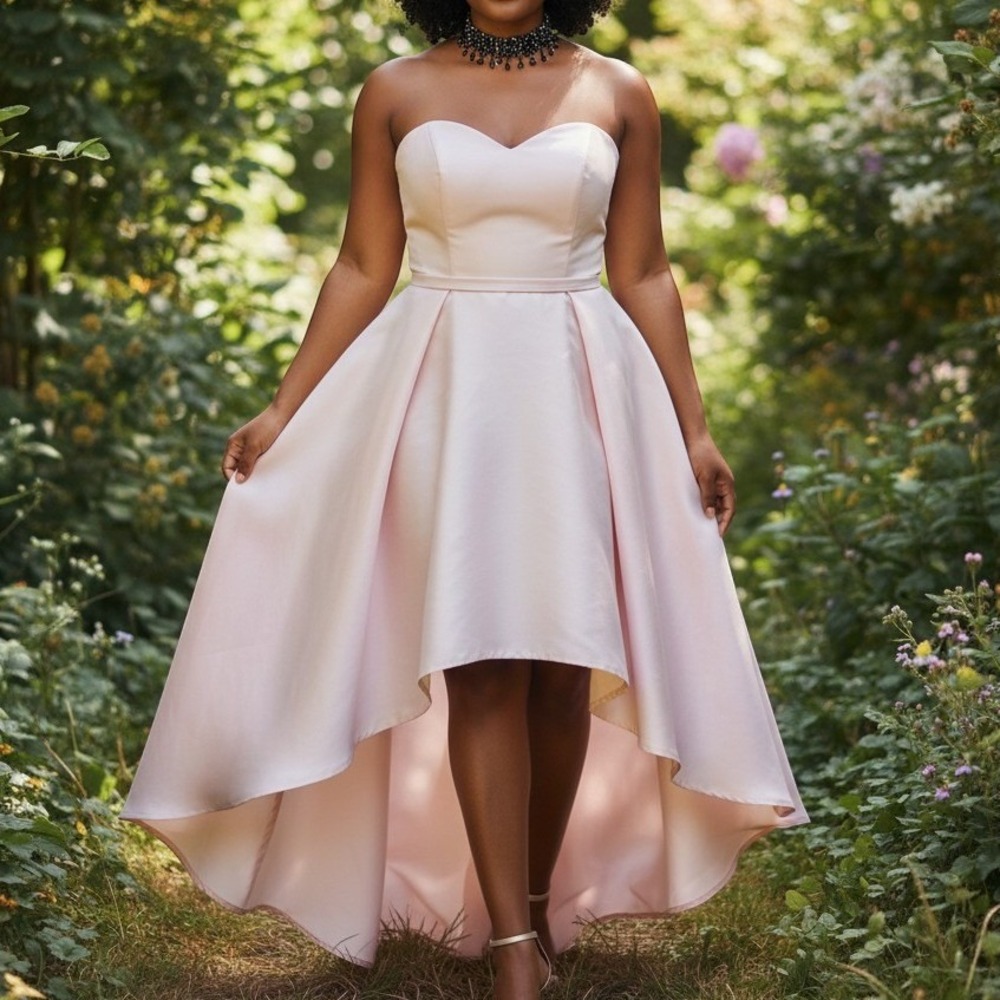 ALFRED SUNG Dress 16 Pink Blush Hi Lo‎ Formal Ballgown Women Strapless  NWT 1656